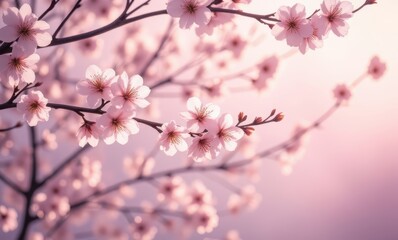 Delicate cherry blossoms in bloom