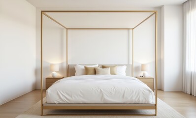 Stylish modern bedroom with furniture