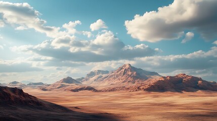 Obraz premium Desert landscape with mountains and dramatic cloudy sky high resolution picture