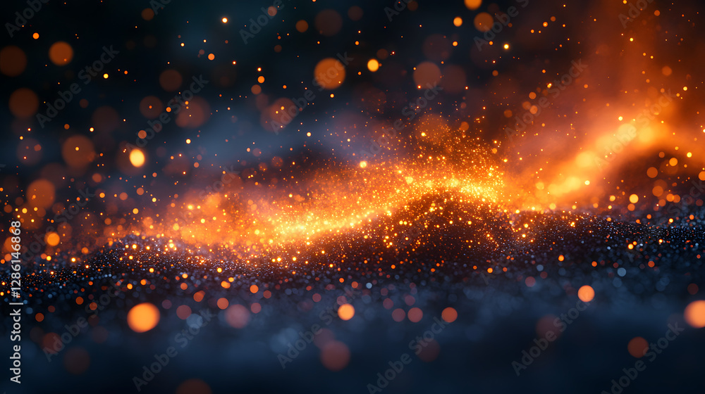 Poster celestial sparkle: an abstract representation of a celestial event or cosmic phenomenon, with shimme