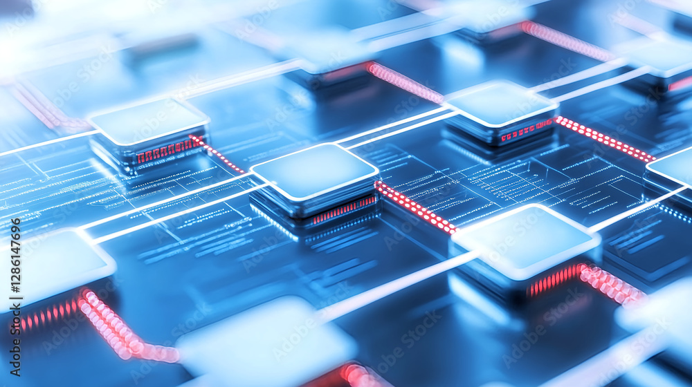 Poster innovative technology development digital laboratory visual content high-tech environment close-up v