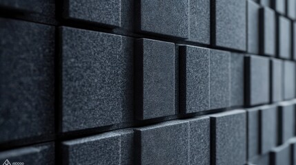 Naklejka premium Abstract Dark Grey Cube Wall Texture Background