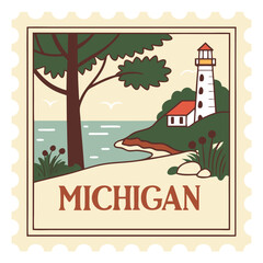 Michigan Postage Stamp