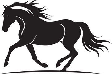 A black and white logo type horse silhouette design - horse icon design