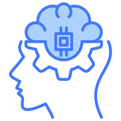 Artificial Intellegence Blue Icon