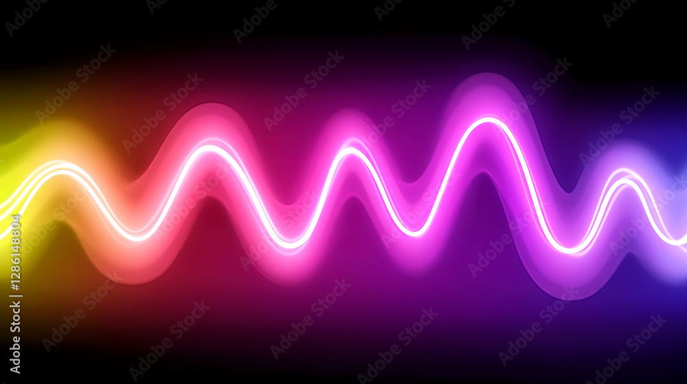 Poster dynamic wave patterns in neon colors abstract design digital art dark background artistic perspectiv