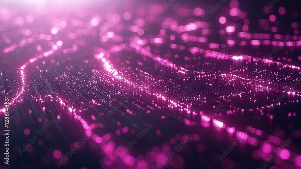 Poster enigmatic purple light illuminating a dark background creating a mysterious and ethereal atmosphere
