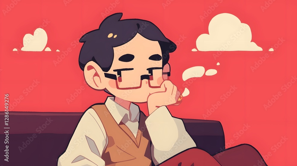Poster thoughtful businessman working intently on laptop computer in a modern minimalist office setting he 