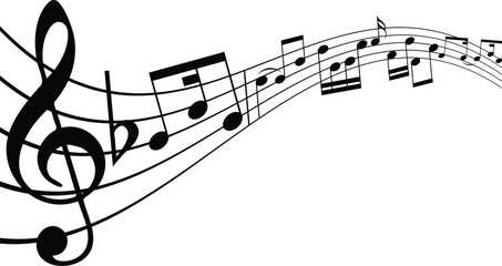 music notes on a white