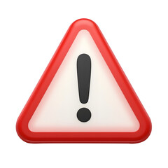Warning sign PNG icon 3d isolated transparent background alert danger caution symbol safety hazard security exclamation triangle clipping path. Notification attention critical problem alarm message.