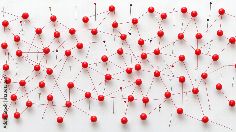 Poster a diverse array of pins and fasteners spread out on a surface highlighting their utility and functio