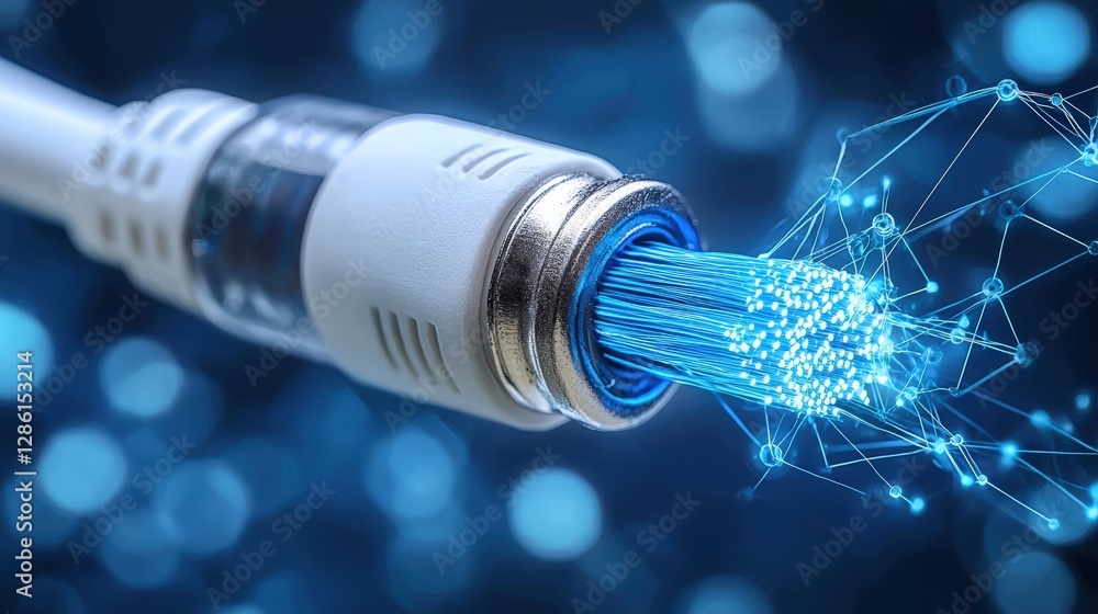 Poster repeated patterns of fiber optic cables in a close-up view showcasing their fine details and texture
