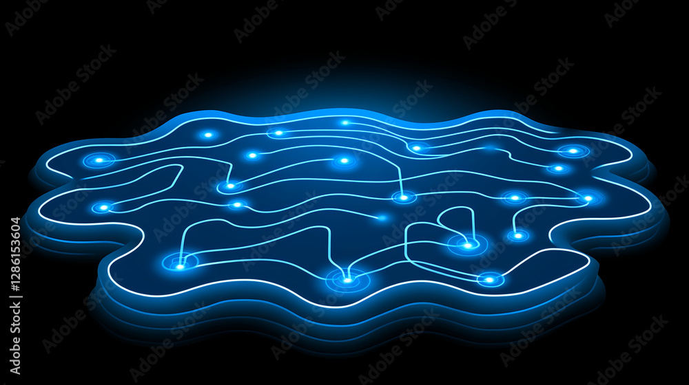 Aufkleber innovative technology action digital network graphic design abstract environment aerial view connect