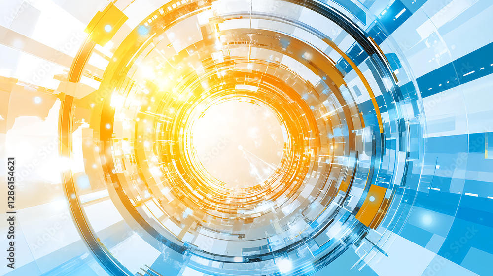Poster dynamic digital abstract representation modern tech environment graphic design vibrant color spectru