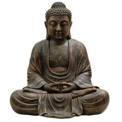 serene bronze Buddha statue in meditative pose, symbolizing peace and tranquility. Perfect for spiritual and wellness themes
