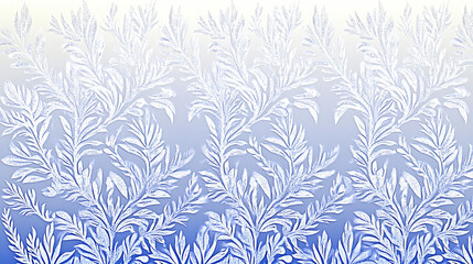 Fototapeta premium Elegant blue and white floral pattern with intricate leaves and a gradient background for design use