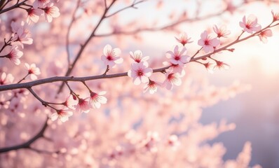 Delicate cherry blossoms in spring