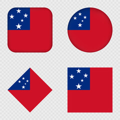 Samoa Flag Icons Pack. Vector illustration.