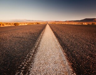 Naklejka premium a close up view of a textured road leading into the distance
