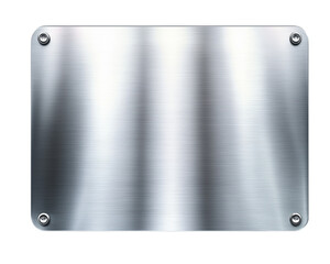 brushed metal plate with screws 