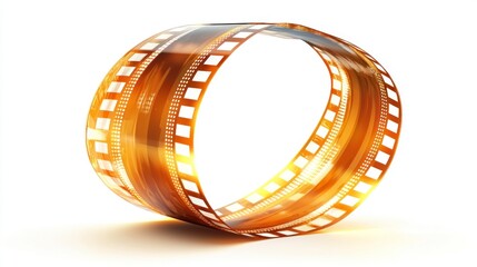Realistic Film Strip Icon with Light Effects in Empty Space for Creative Photography and Video Projects