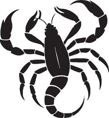 A black and white logo type scorpion silhouette design - scorpion icon design