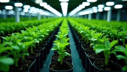 seedlings in a greenhouse