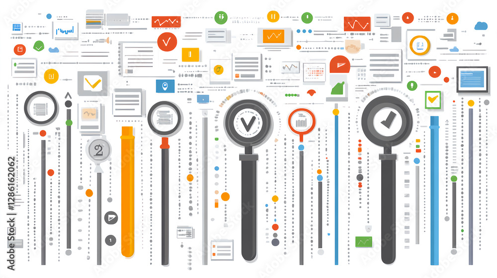 Poster data analysis workflow visualization digital workspace infographic design structured environment aes
