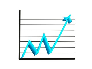 business graph with arrow