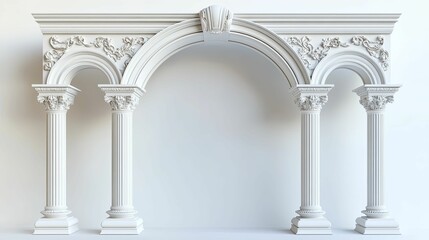 Naklejka premium Elegant White Architectural Archway With Columns