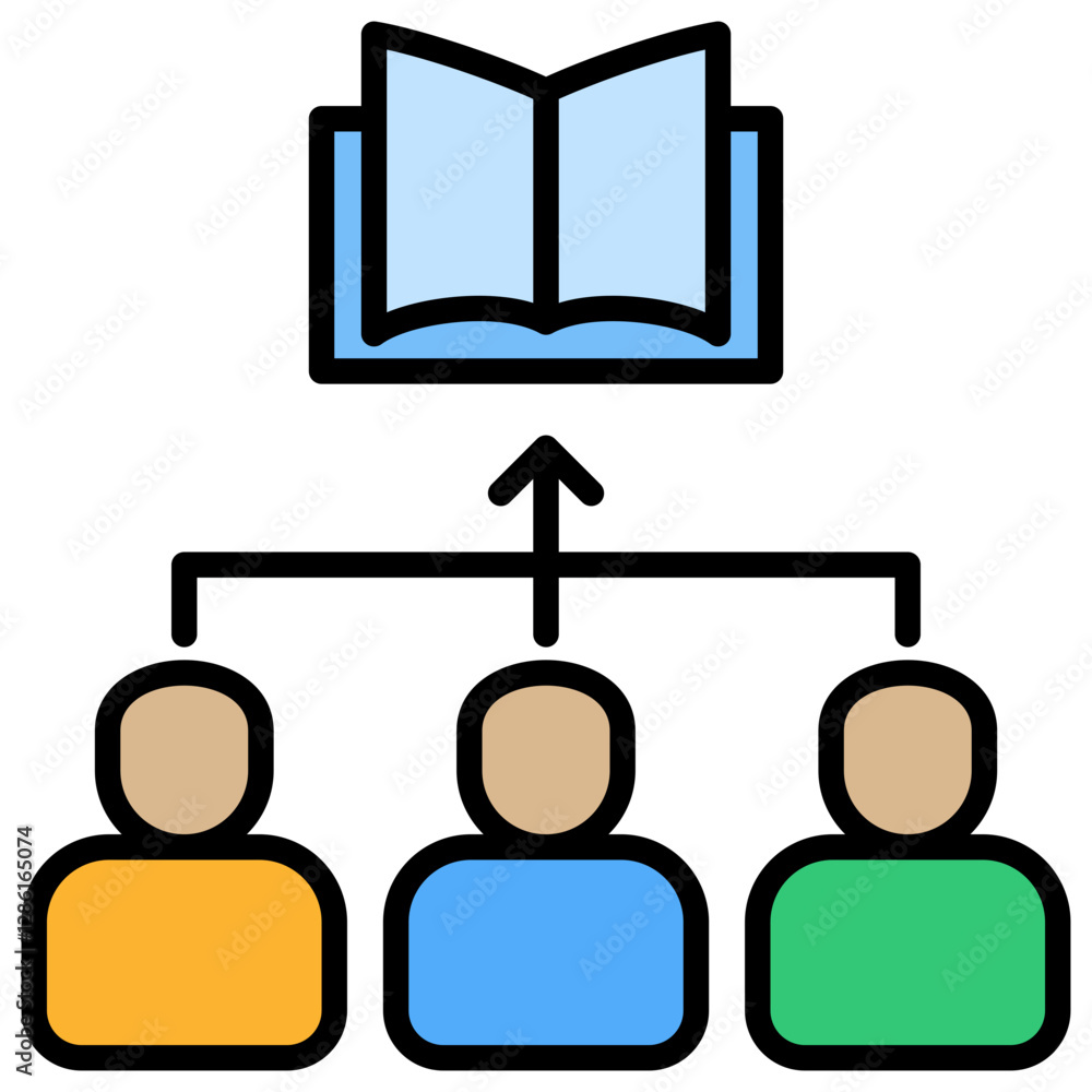 Poster pathways lineal color icon