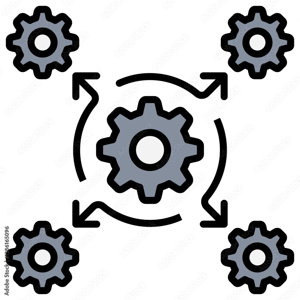 Poster integration lineal color icon