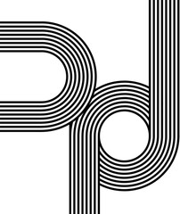 Mid century modern minimalist retro lines,poster for wall decor in vintage style