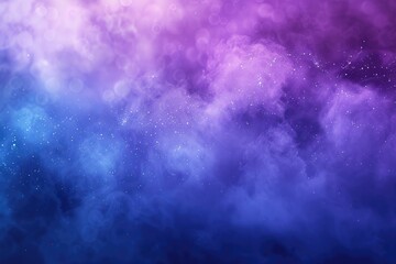 Fototapeta premium Abstract cosmic background with purple and blue nebula, bokeh, and sparkling stars.
