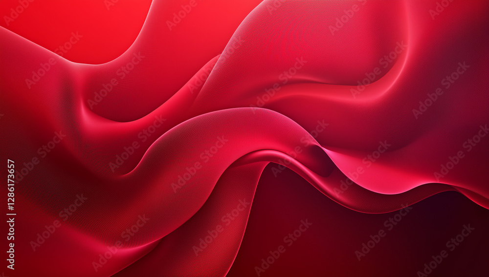 Poster abstract red swirling fabric texture background elegant smooth waves design