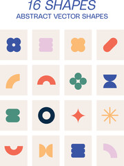 Trendy abstract geometric shapes. Minimal abstract geometric elements, in the Bauhaus style.