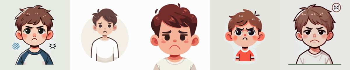 Vector of an angry and disappointed child