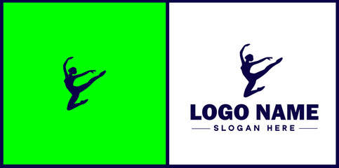 Dance Studio icon Dance academy Dance school Dance center flat logo sign symbol editable vector