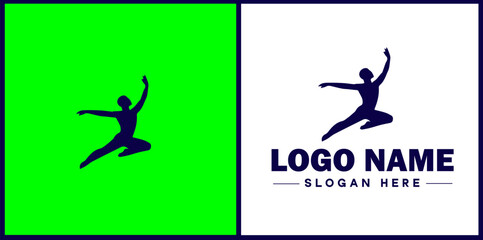 Dance Studio icon Dance academy Dance school Dance center flat logo sign symbol editable vector