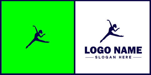 Dance Studio icon Dance academy Dance school Dance center flat logo sign symbol editable vector