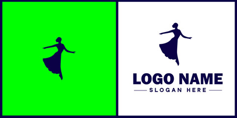 Dance Studio icon Dance academy Dance school Dance center flat logo sign symbol editable vector