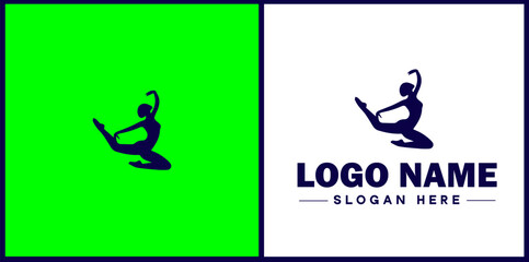 Dance Studio icon Dance academy Dance school Dance center flat logo sign symbol editable vector
