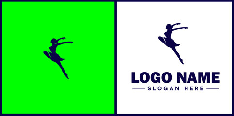 Dance Studio icon Dance academy Dance school Dance center flat logo sign symbol editable vector