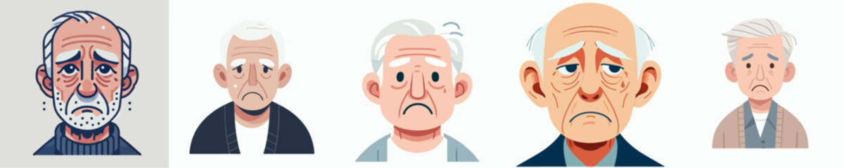 Vector of a sad and disappointed grandfather and grandmother