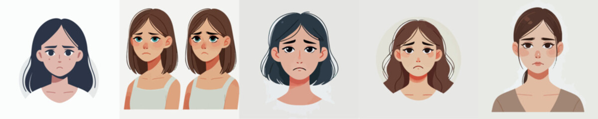 Vector of a person who is sad and disappointed