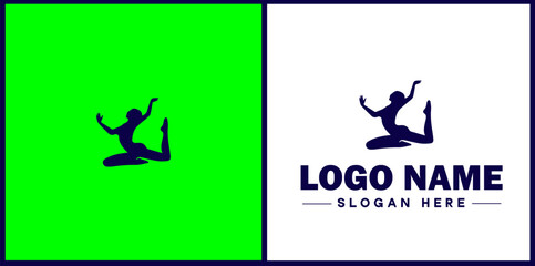 Dance Studio icon Dance academy Dance school Dance center flat logo sign symbol editable vector