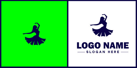 Dance Studio icon Dance academy Dance school Dance center flat logo sign symbol editable vector
