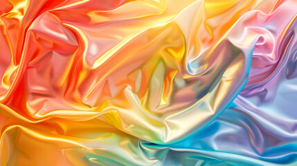 Obraz premium Abstract Background - Iridescent Colorful Flowing Fabric