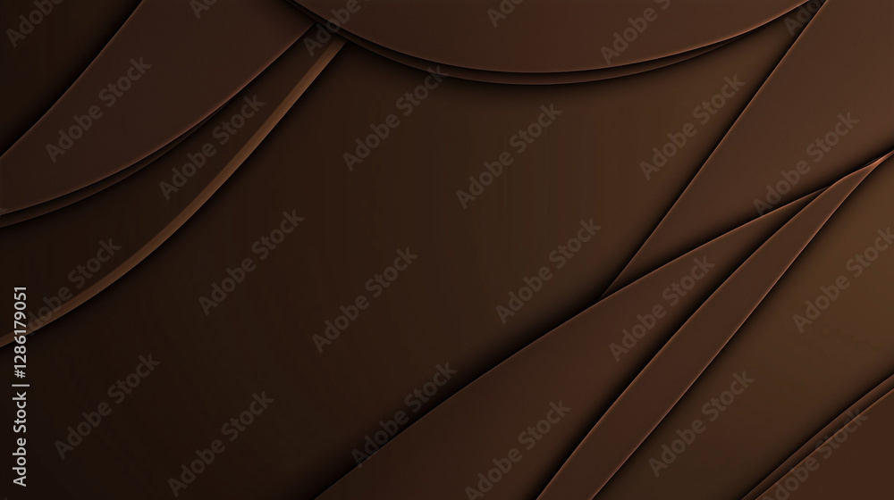 Poster abstract brown background with elegant curved lines and layers