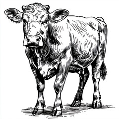 Cow Silhouette Art for Rural and Farm Themes | 牛のシルエット, 田舎デザイン, モノクロアート (Lying Down Pose)